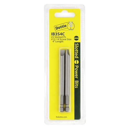 Dottie 3 x 4'' Slotted Power Bit Carded IB3S4C